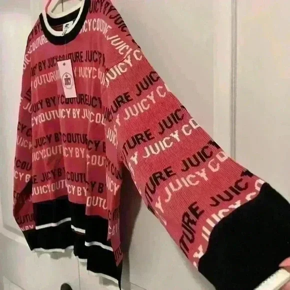 Juicy Couture Sweater size XL Pink Y2K style NWT - Picture 3 of 7